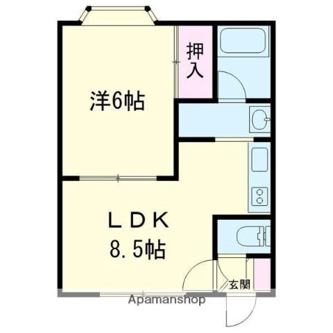 プリーシュア元中野(1LDK/1階)の間取り写真