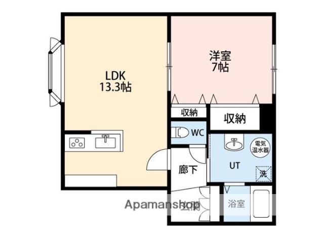 メゾンコート華六番館(1LDK/1階)の間取り写真