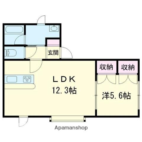 ハイツフィオーレ(1LDK/2階)の間取り写真