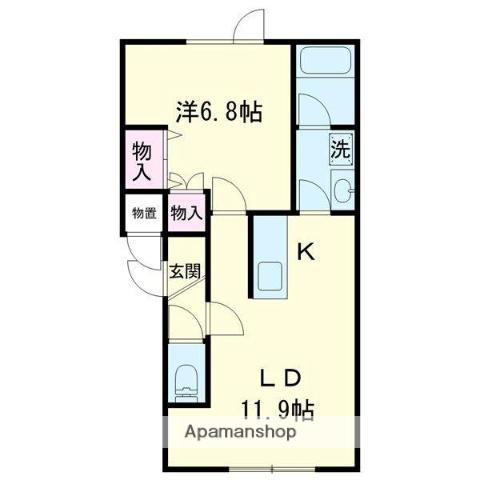アランジェM(1LDK/2階)の間取り写真