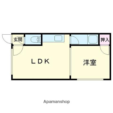 ラビットハイツ(1DK/2階)の間取り写真