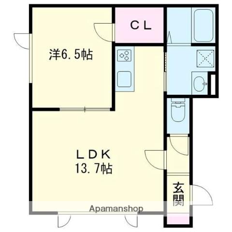 BLACK LABEL Ⅳ(1LDK/2階)の間取り写真