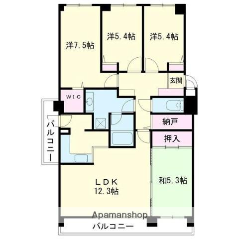 グランドール大東(4LDK/5階)の間取り写真