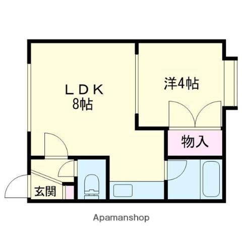 ノースアルカディア(1DK/2階)の間取り写真