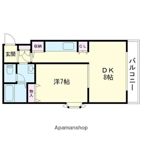 Jステージ苫小牧Ⅰ(1LDK/2階)の間取り写真