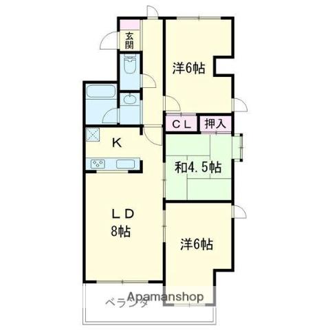 Jステージ苫小牧Ⅱ(3LDK/7階)の間取り写真