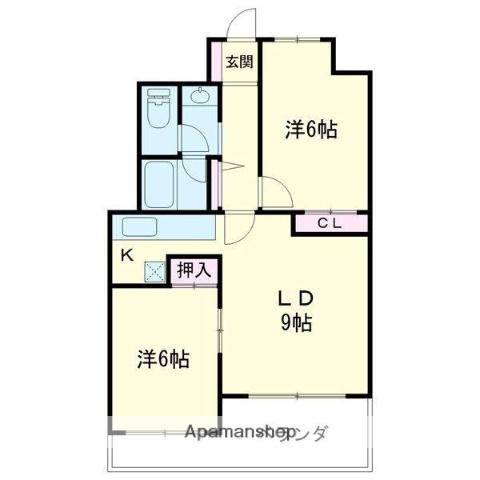 Jステージ苫小牧Ⅱ(2LDK/2階)の間取り写真