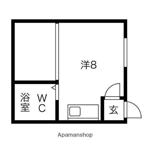 ハイツまるいNO22(ワンルーム/2階)の間取り写真