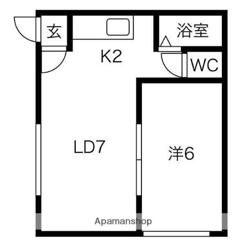 メゾンピープル2(1DK/2階)の間取り写真