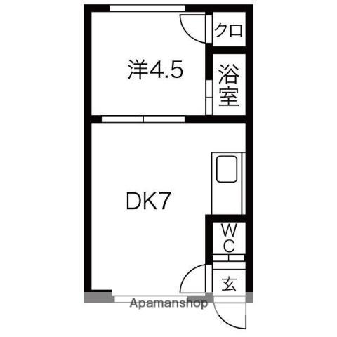 ハイツまるいNO152(1DK/2階)の間取り写真
