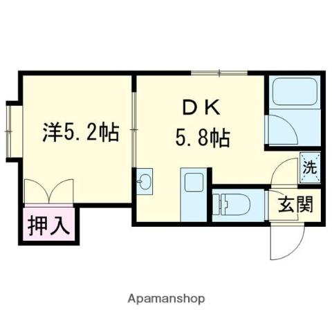 アスティ双葉(1DK/3階)の間取り写真