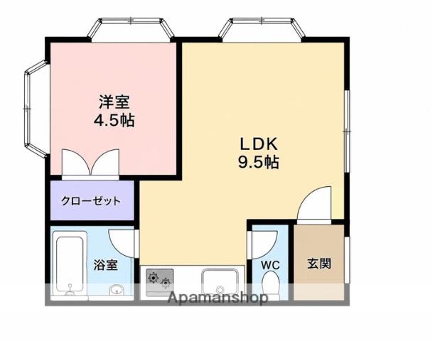 レガシー明野(1LDK/1階)の間取り写真