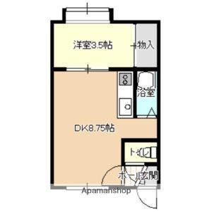 ファーストインデペンデンス(1DK/3階)の間取り写真