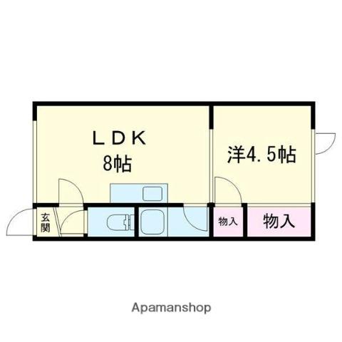エクセレント錦岡(1DK/2階)の間取り写真