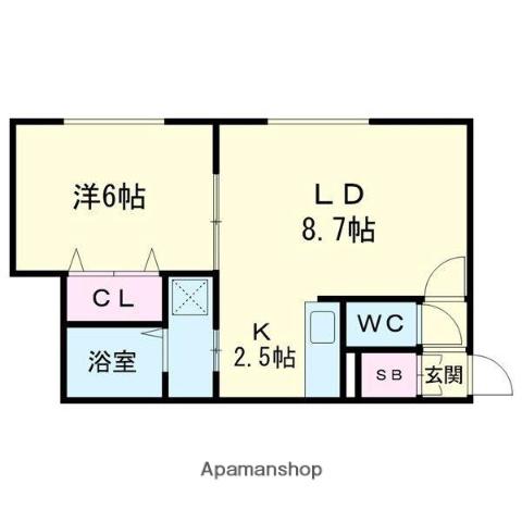 CLAN MOANA (1LDK/1階)の間取り写真