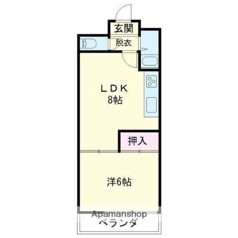 グランドール元中野(1DK/3階)の間取り写真