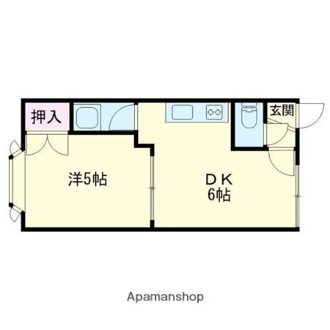 クリスタルハウス2(1DK/3階)の間取り写真