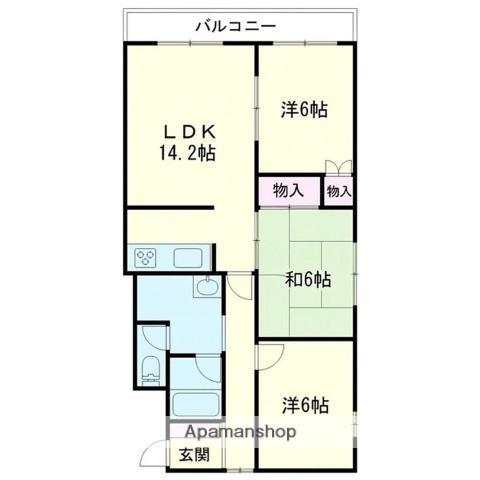 グランドール緑町(3LDK/3階)の間取り写真