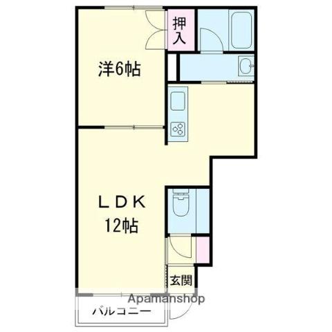 CONFORT.K(1LDK/2階)の間取り写真
