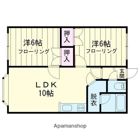 サンライズコスモ(2DK/3階)の間取り写真