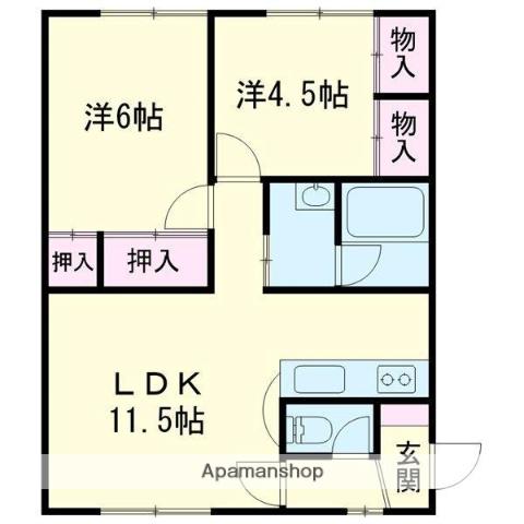 ドリームズテラス(2LDK/2階)の間取り写真