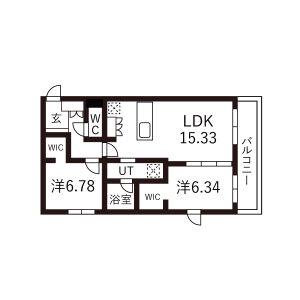 ピオネロ恵庭Ⅳ(2LDK/3階)の間取り写真