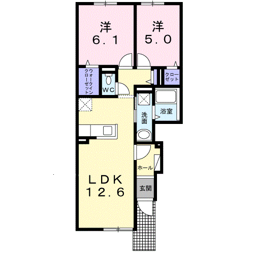 エス・スール XⅠ(2LDK/1階)の間取り写真