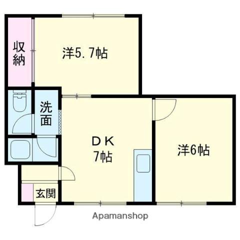 コーポMNO.1(2DK/2階)の間取り写真