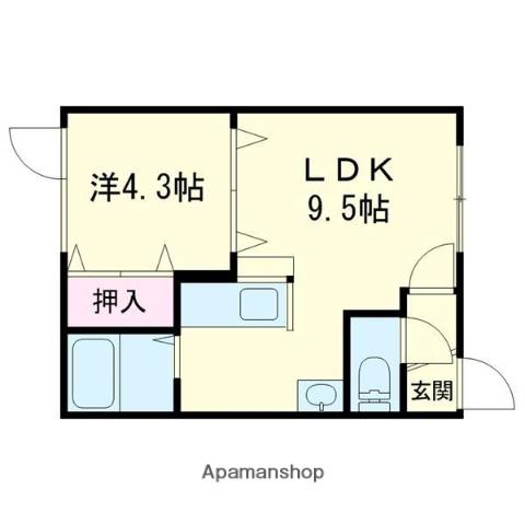 レインボーハウス双葉NO.20(1LDK/2階)の間取り写真