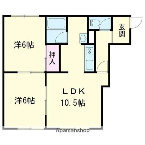 クリスタルハウスレモングラス(2LDK/1階)の間取り写真