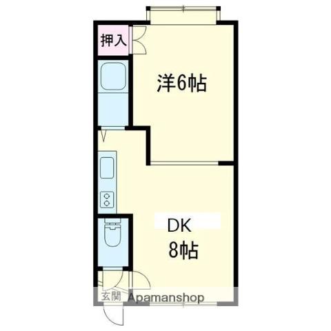 ドルチェ日吉B(1DK/2階)の間取り写真