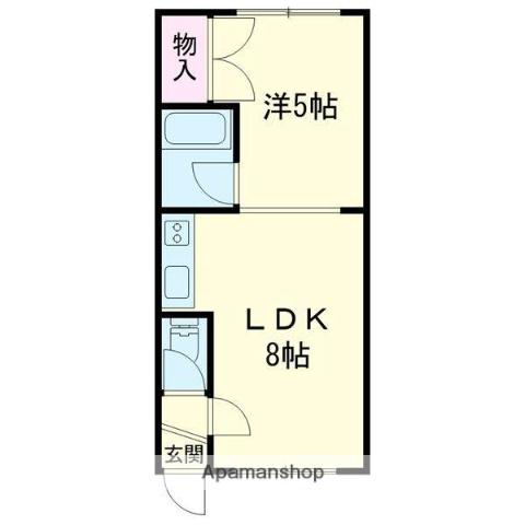 ハイムピュア(1DK/2階)の間取り写真