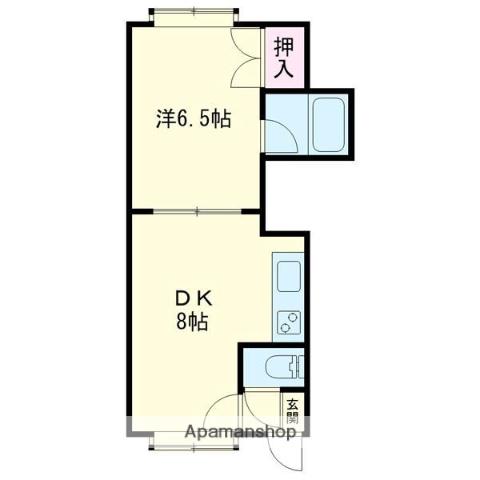 アムスプラザ(1DK/2階)の間取り写真