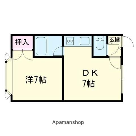 プチシャトー(1DK/3階)の間取り写真