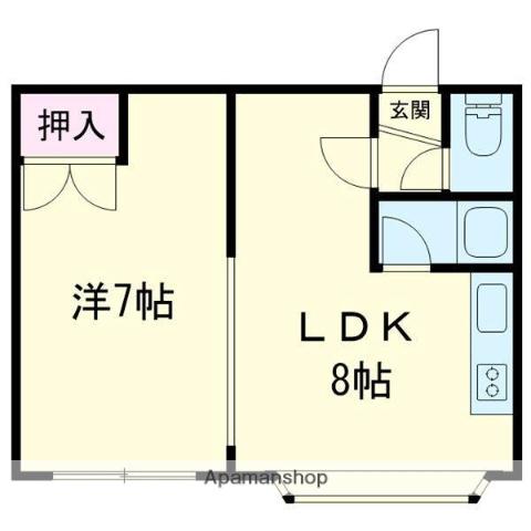 アーバンルネッサンス(1DK/2階)の間取り写真