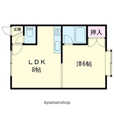 ハイツたんぽぽ(1DK/2階)の間取り写真