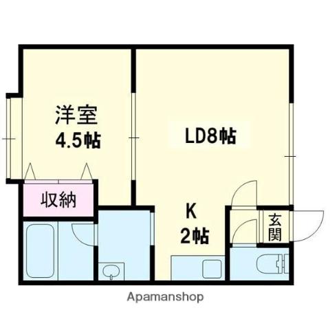 キャッスルカルム(1LDK/1階)の間取り写真