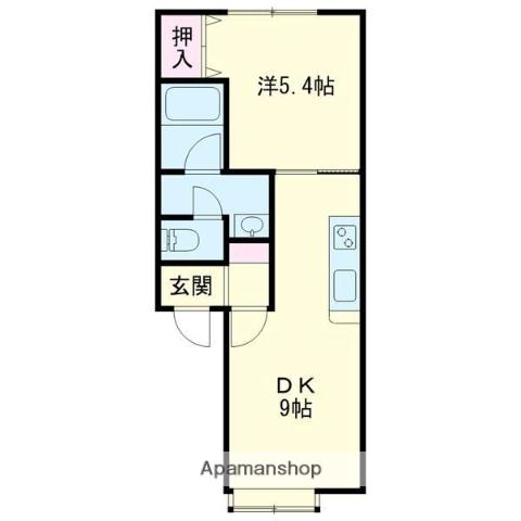 MINAMI(1LDK/2階)の間取り写真