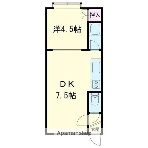 マンハイム日吉(1DK/3階)の間取り写真
