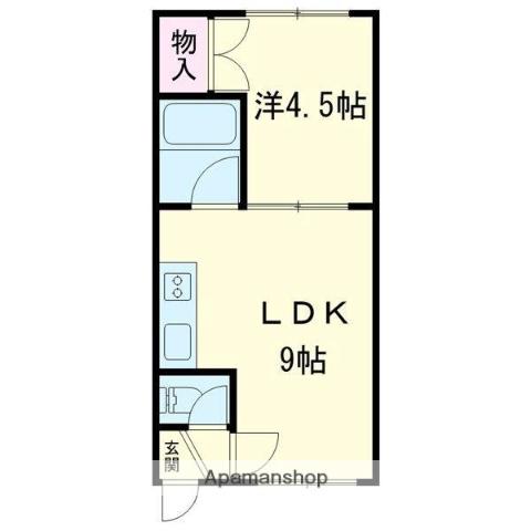 フレンズ北光(1DK/1階)の間取り写真