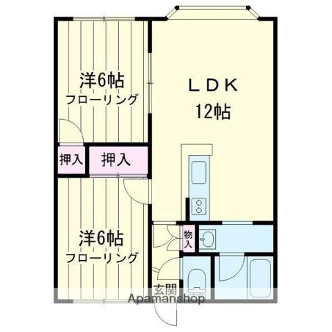 ポップハウス2(2LDK/2階)の間取り写真