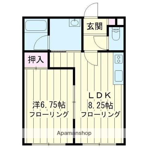 カーサ・ムート(1DK/2階)の間取り写真