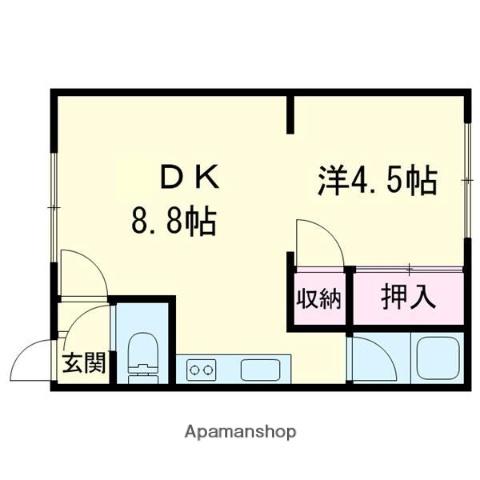 サンコート末広(1DK/2階)の間取り写真