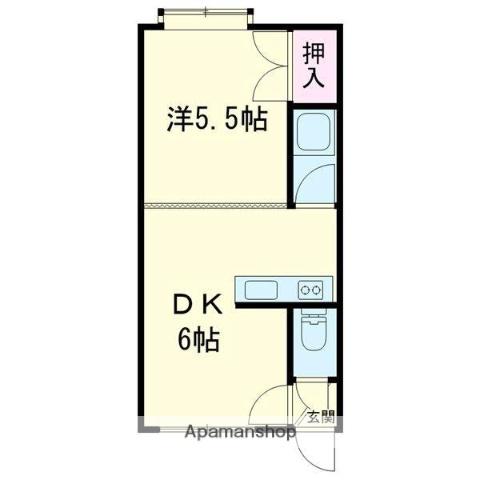 ソシアルマキ2(1DK/3階)の間取り写真