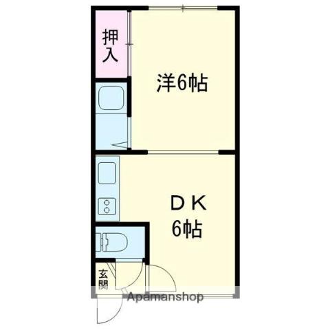 キャンサー3(1DK/3階)の間取り写真