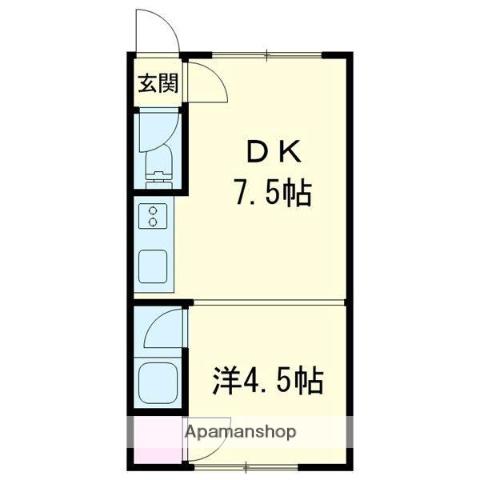 レジデンス春日(1DK/2階)の間取り写真