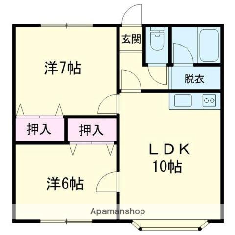 マルミハウス(2DK/2階)の間取り写真
