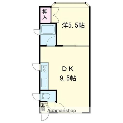 プラネートハイム(1DK/3階)の間取り写真