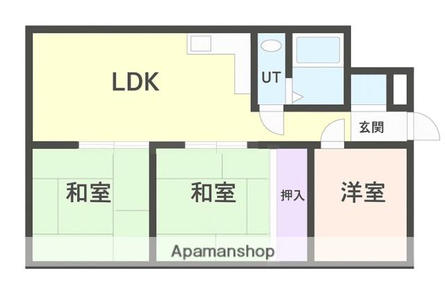サンハイツ新明(3LDK/2階)の間取り写真