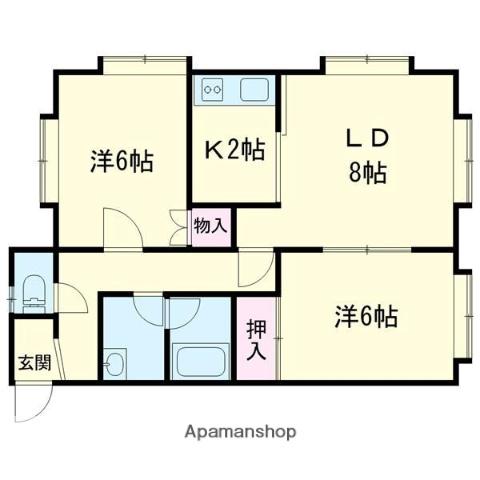 クリスタルハーモニー15(2LDK/2階)の間取り写真